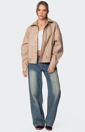 Mori Oversized Faux Leather Jacket image number 5