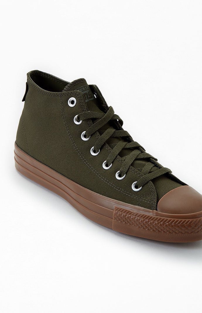 Converse Olive All Star Pro Mid Cordura Canvas Shoes PacSun