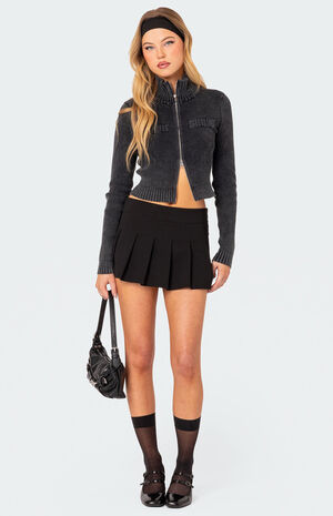 Torey Washed Zip Up Cardigan image number 3