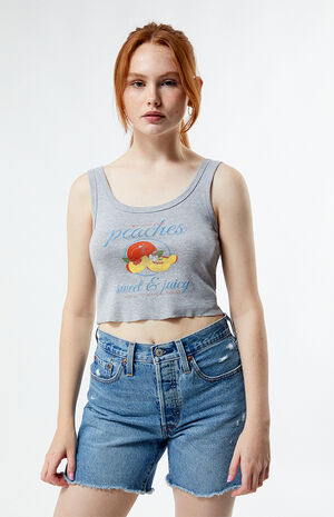 Peaches Cropped Tank Top image number 1