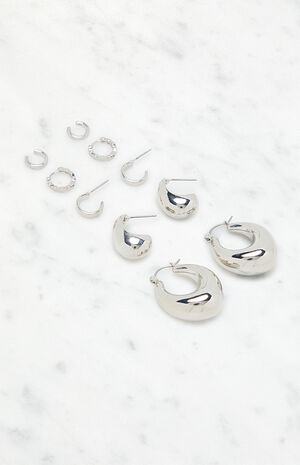 5 Pack Chunky Hoop Earrings image number 2