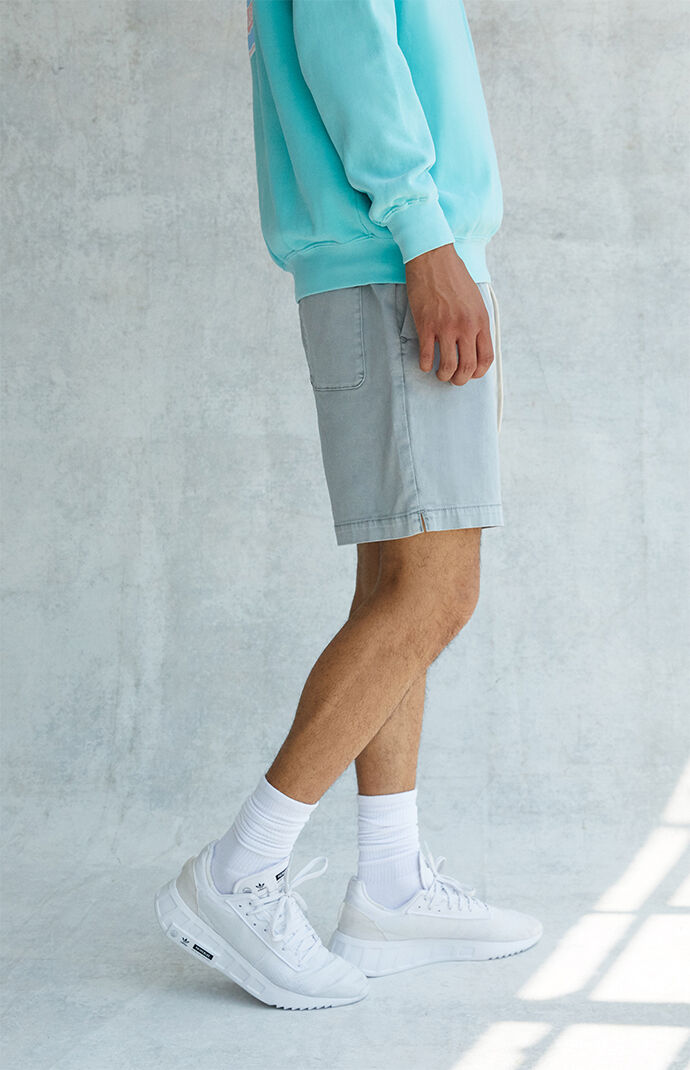 Gray Walker Twill Volley Shorts