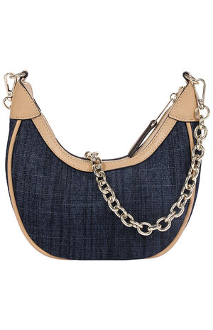 Bailey Dark Denim and Faux Leather Hobo Bag image number 6
