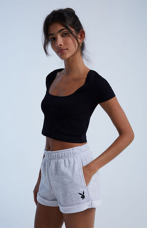 By PacSun Bunny Rolled Sweat Shorts image number 3