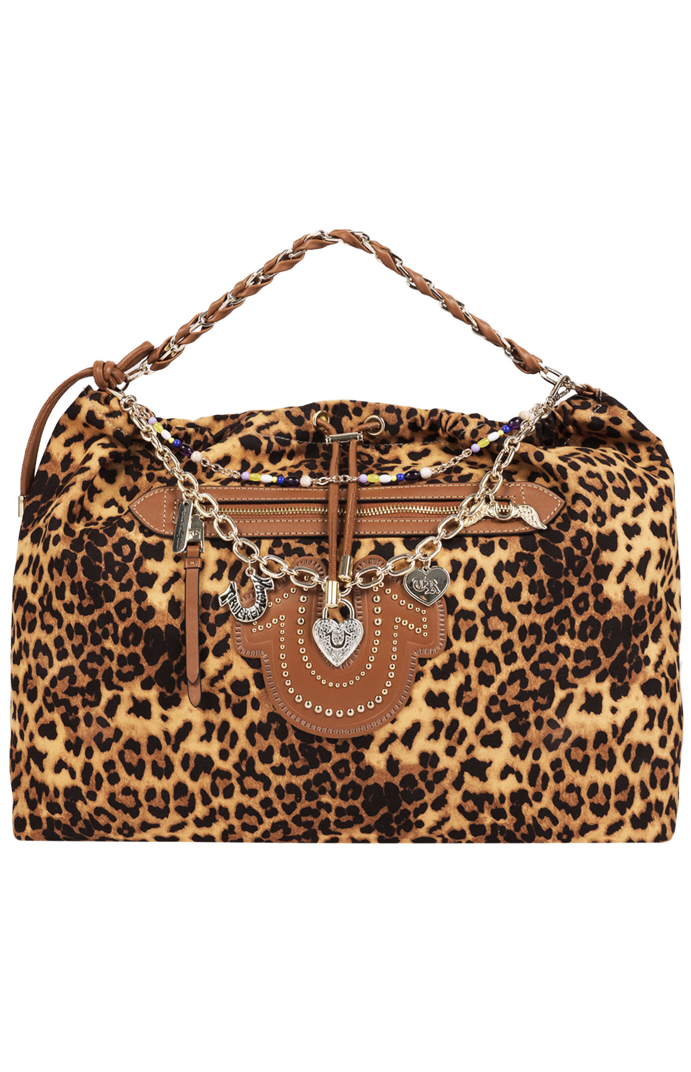 True Religion Leopard Print Soft Hobo Bag