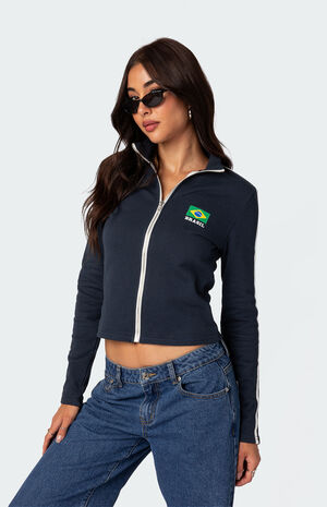 Brasil Zip Up Sweatshirt image number 4