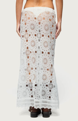 Milana Slit Sheer Lace Maxi Skirt image number 3