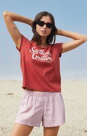 Red & White Gingham Keira Boxer Shorts image number 1