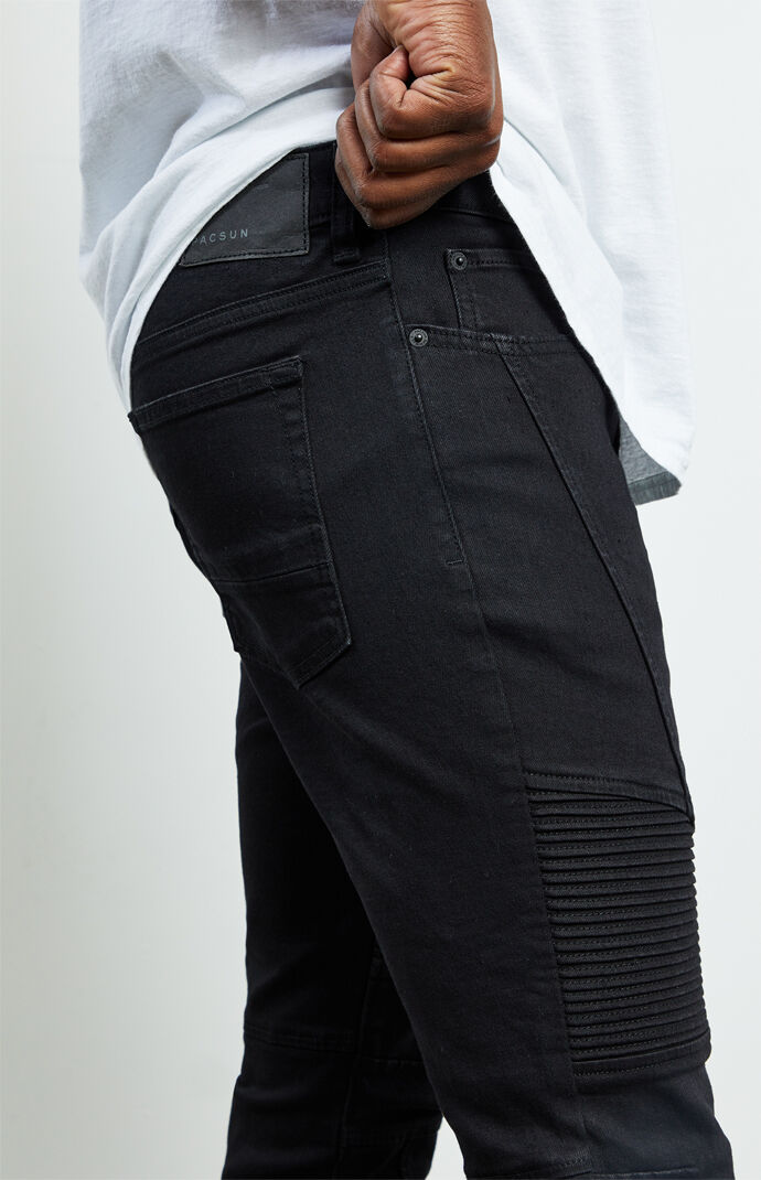 Black Moto Stacked Skinny Jeans