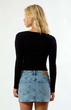 Naomi Scoop Button Long Sleeve Top image number 4