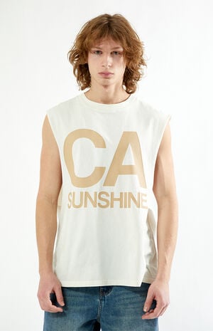 Cream Sunshine Muscle Tank Top