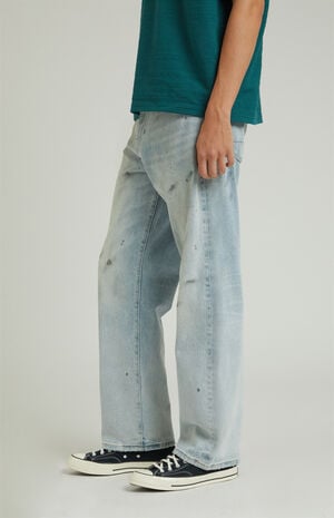 Dylan Baggy Jeans Dirt Splatter Light Indigo image number 2