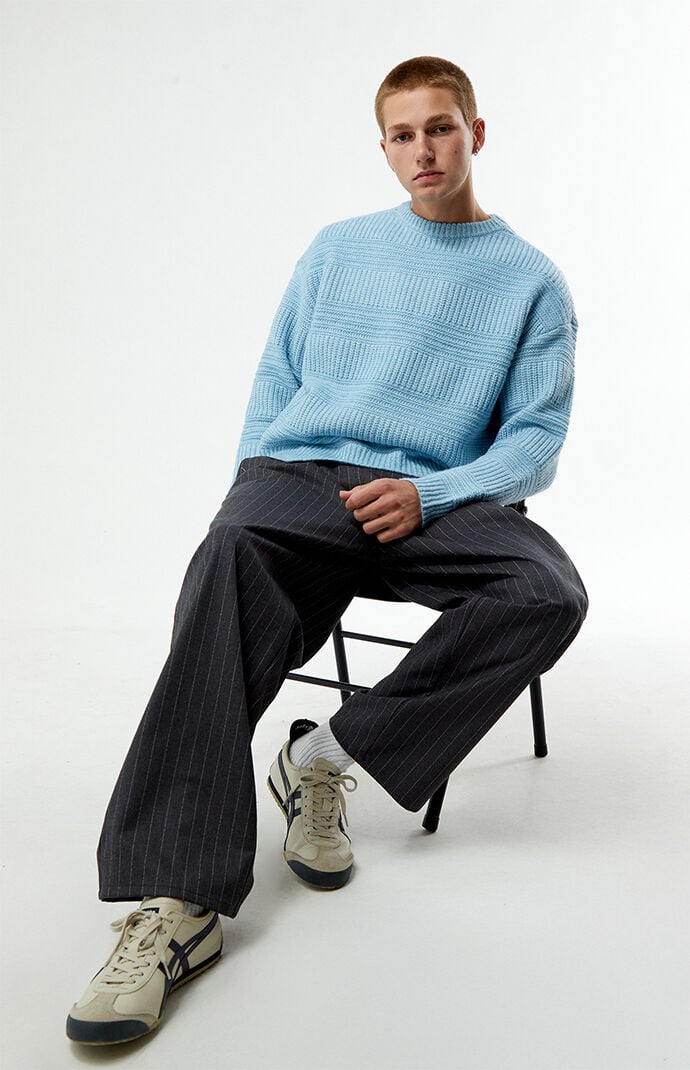 Pacsun Blue Allan Jacquard Crew Neck Sweater | Pacsun