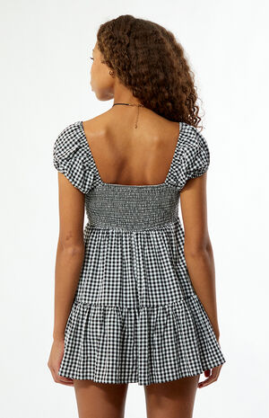 Gingham Babydoll Mini Dress image number 4