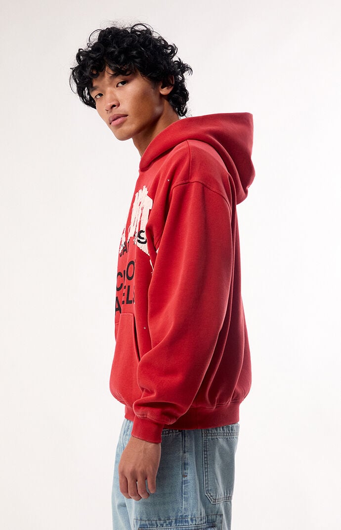 Pacsun Red Los Angeles Applique Fleece Hoodie