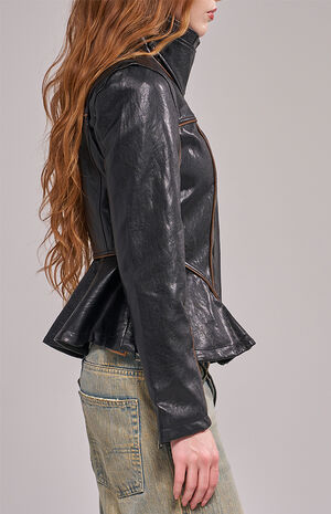 Ally Black Moto Jacket image number 3