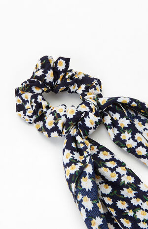 Navy Floral Flowy Scrunchie image number 2