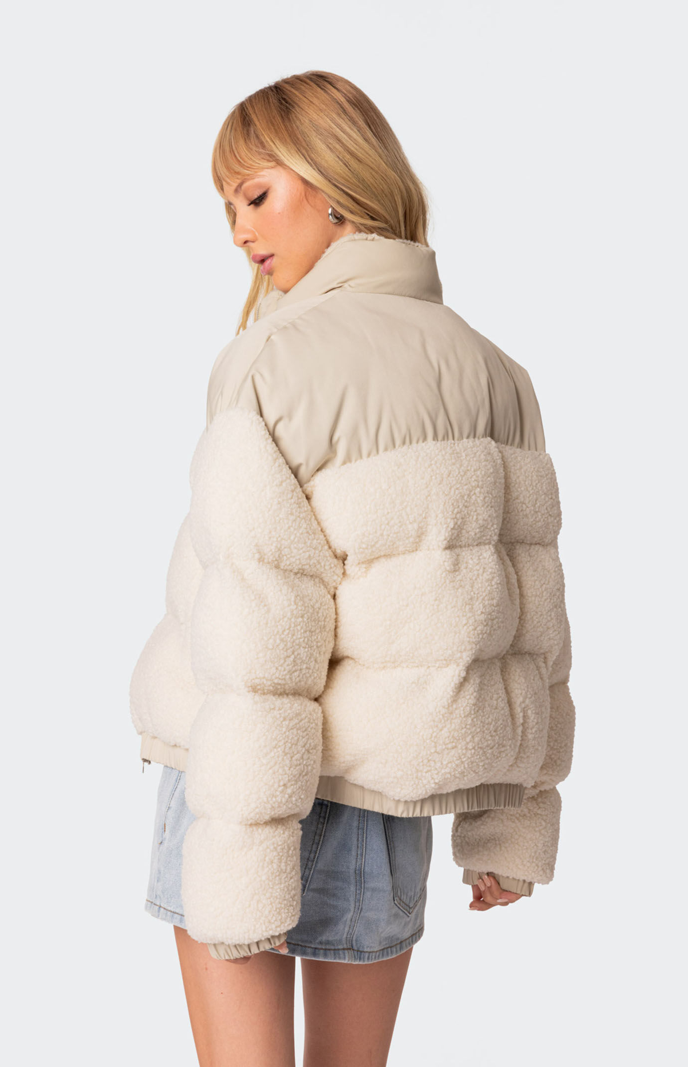 Edikted Oversized Sherpa Puffer Jacket | Pacsun