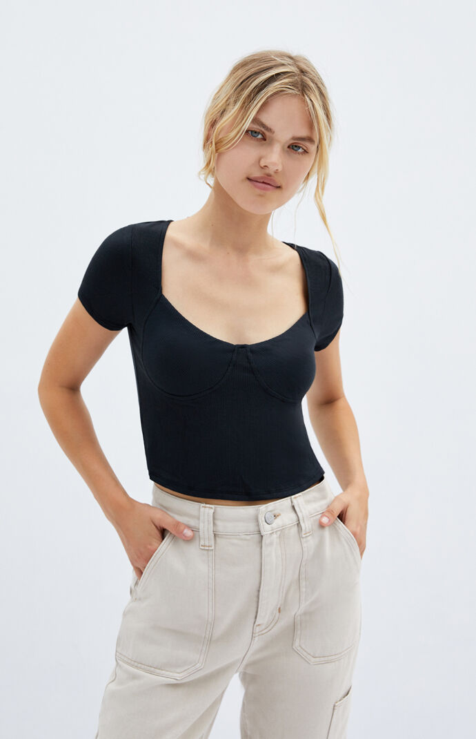 ribbed bustier top
