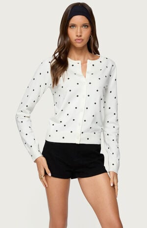 Shea Polka Dot Knitted Cardigan image number 1