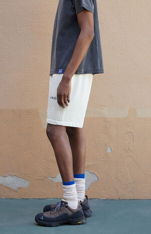 Cream Vintage Wash Heavyweight Fleece Sweat Shorts image number 3