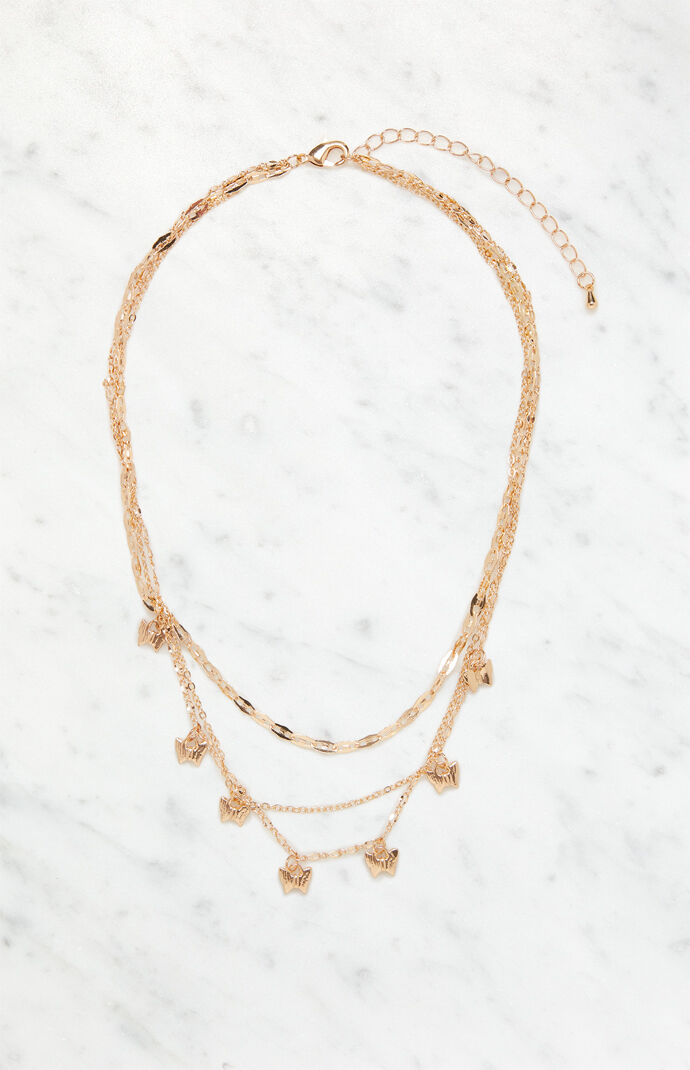 Multi Chain Butterfly Necklace