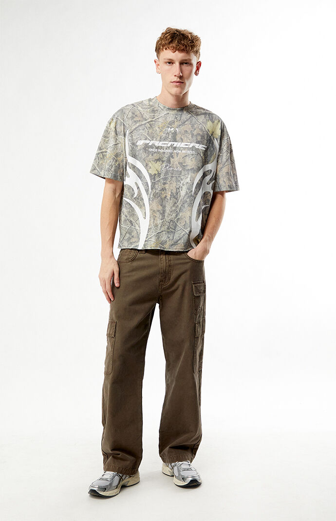 Pacsun Premiere Camo Cropped Boxy T-Shirt