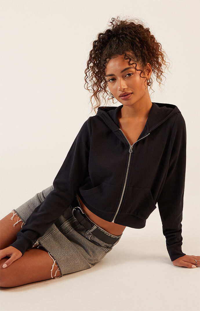 Pacsun Waffle Knit Full Zip Hoodie | Pacsun
