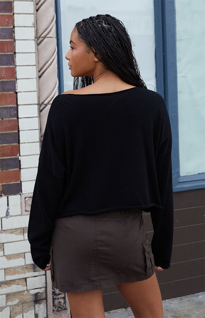 John Galt Black Cameron Cropped Sweater