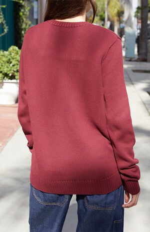 Burgundy Flag Embroidered Sweater image number 4