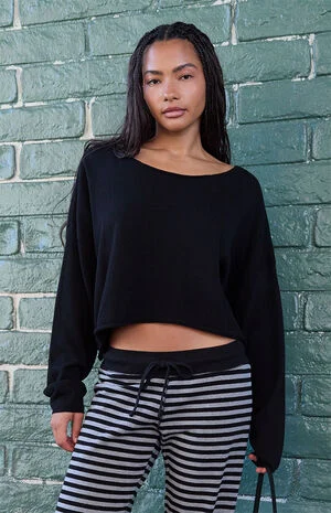 Black Cameron Cropped Sweater image number 1