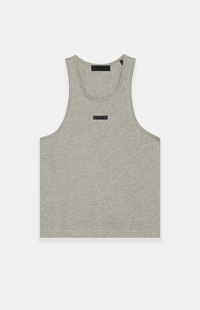 Fear of God ESSENTIALS Women's Dark Heather Oatmeal Tri-Blend Tank