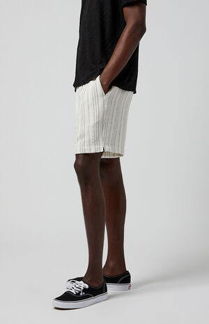 Cream Russel Linen Volley Shorts image number 4