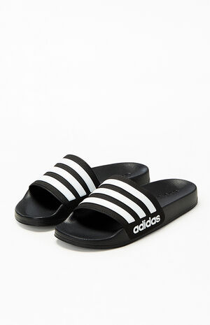Kids Black Adilette Slide Sandals image number 2
