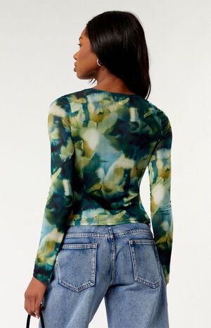 Green Mesh Long Sleeve Top image number 4