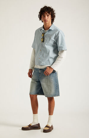 Parker Baggy Jean Shorts Medium Blue Tint image number 6