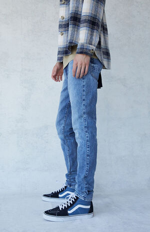 Medium Indigo Stacked Skinny Jeans image number 2