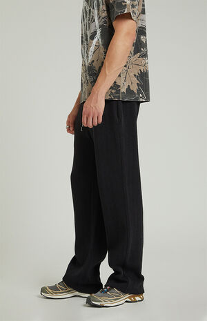 Black Landon Houndstooth Baggy Sweatpants image number 3