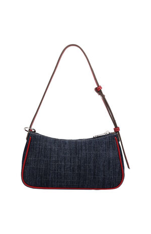 Bling Logo Red Denim Shoulder Bag image number 4