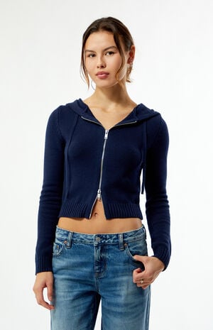 Skylar Zip Up Knit Hoodie image number 2