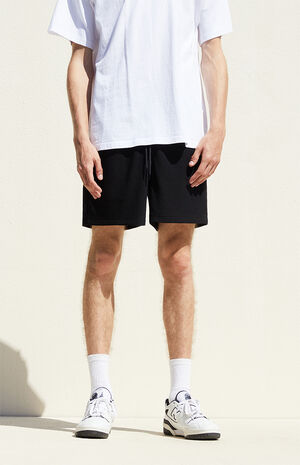 Black Ribbed Shorts image number 2