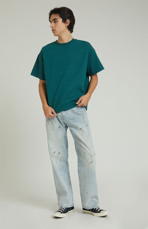 Dylan Baggy Jeans Dirt Splatter Light Indigo image number 4