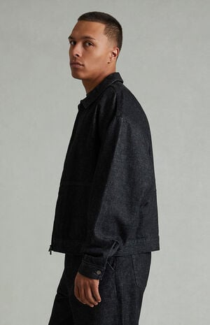 Vintage Black Denim Cropped Work Jacket image number 3