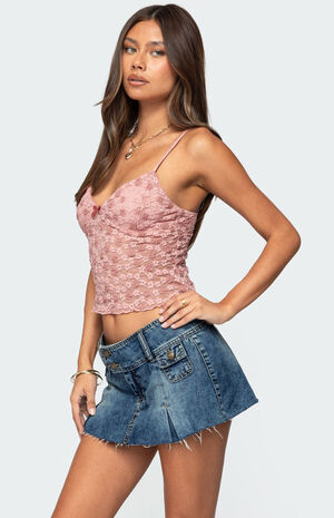 Floral Textured Lace Tank Top image number 5