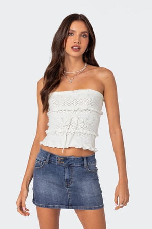 Cecily Strapless Knit Top image number 1