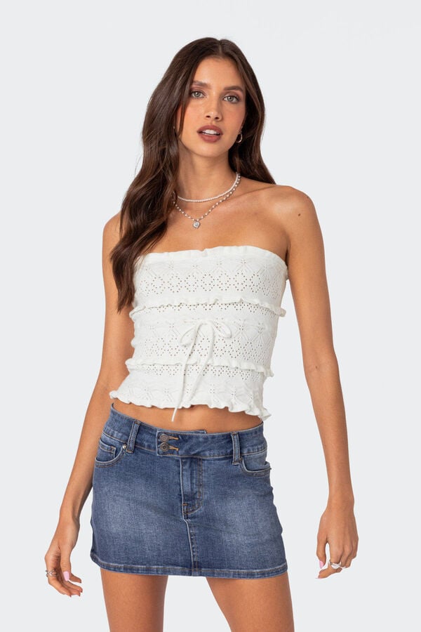 Edikted Cecily Strapless Knit Top