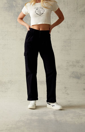 Black Cargo Trousers image number 3