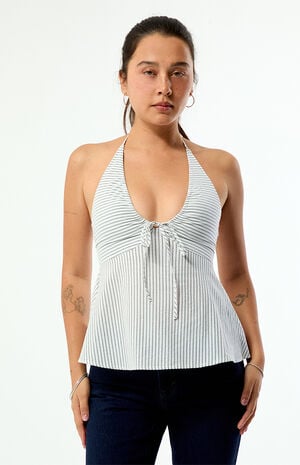 Mila Striped Halter Top image number 3