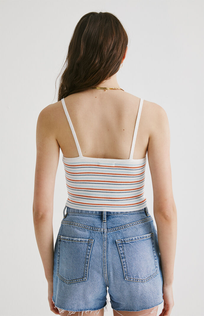 Striped Waffle Scoop Cami Top