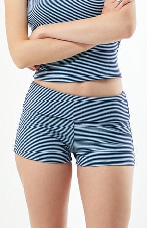 Striped Knit Fold-Over Shorts image number 2